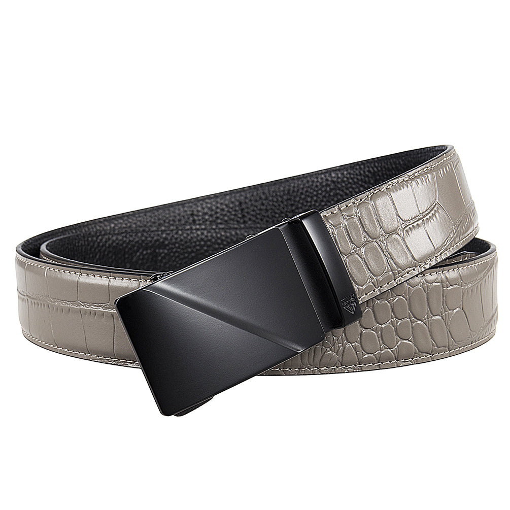 RIDGE (BLACK) + MOCK CROC PEBBLE GRAIN LEATHER