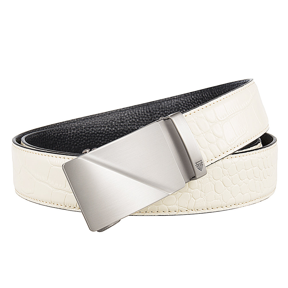 RIDGE (STEEL) + MOCK CROC PEBBLE GRAIN LEATHER