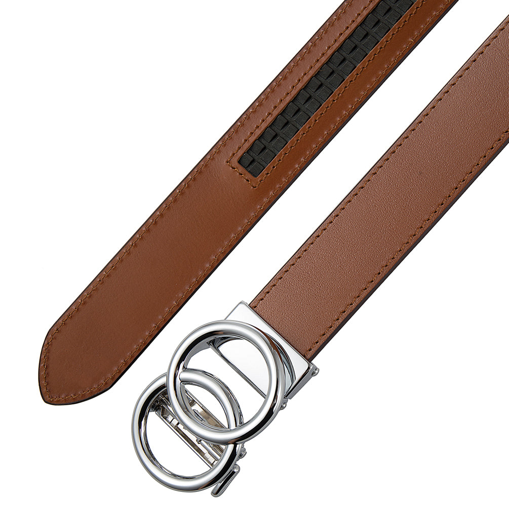 ECLIPSE (SILVER) + COGNAC ITALIAN FULL-GRAIN LEATHER