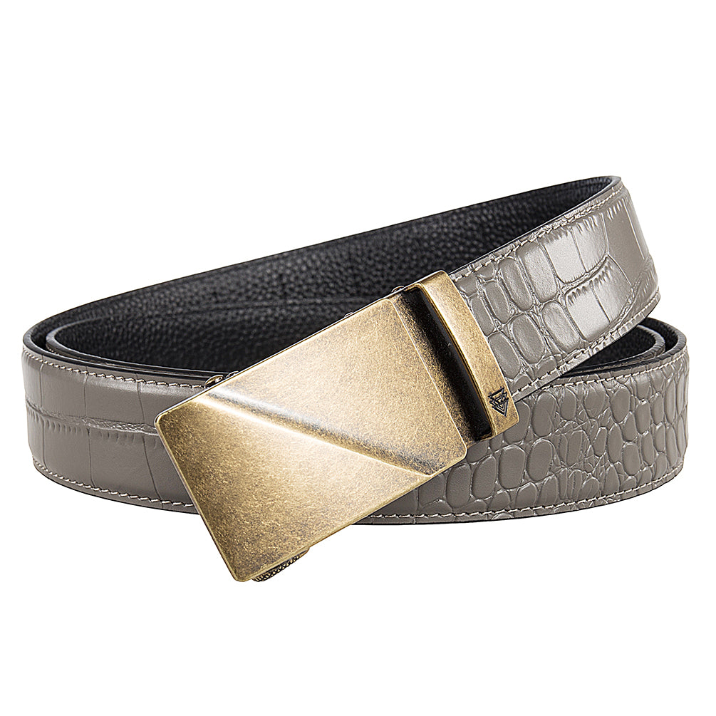 RIDGE (GOLD) + MOCK CROC PEBBLE GRAIN LEATHER