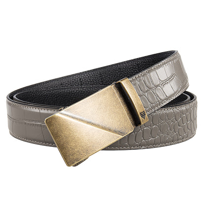 RIDGE (GOLD) + MOCK CROC PEBBLE GRAIN LEATHER