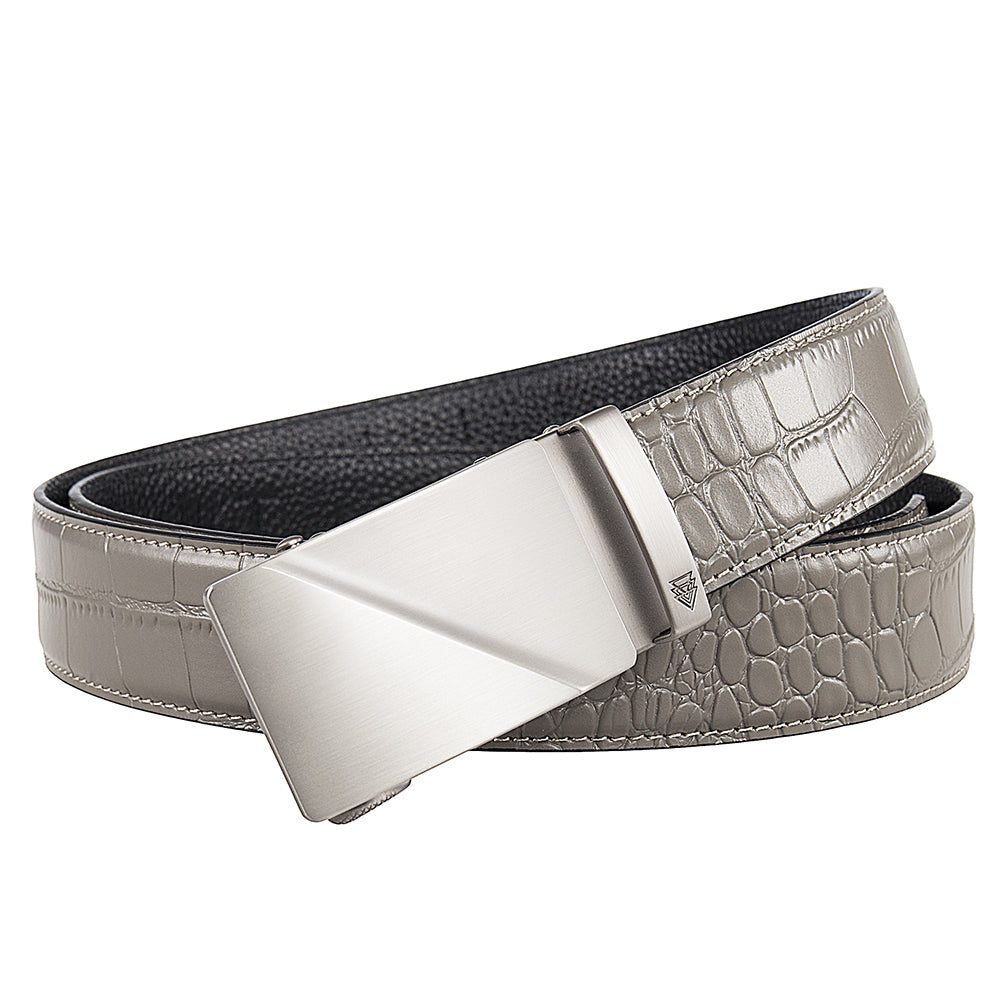 RIDGE (STEEL) + MOCK CROC PEBBLE GRAIN LEATHER