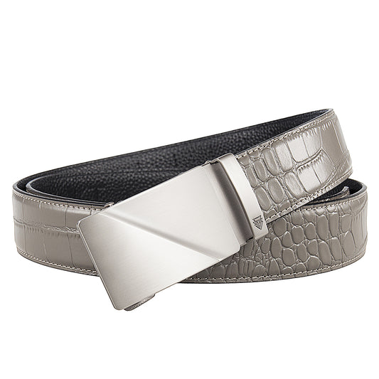 RIDGE (STEEL) + MOCK CROC PEBBLE GRAIN LEATHER