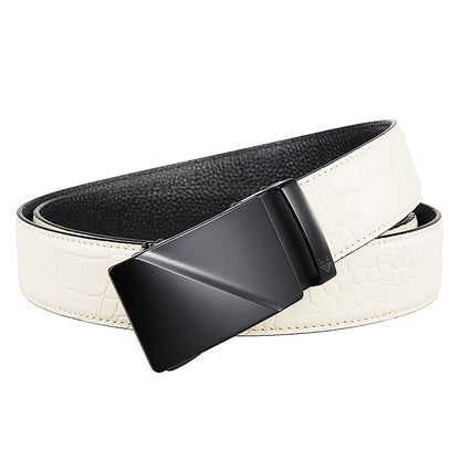 RIDGE (BLACK) + MOCK CROC PEBBLE GRAIN LEATHER