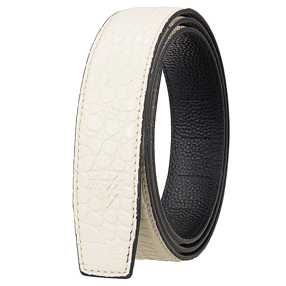 IVORY MOCK CROC PEBBLE GRAIN LEATHER