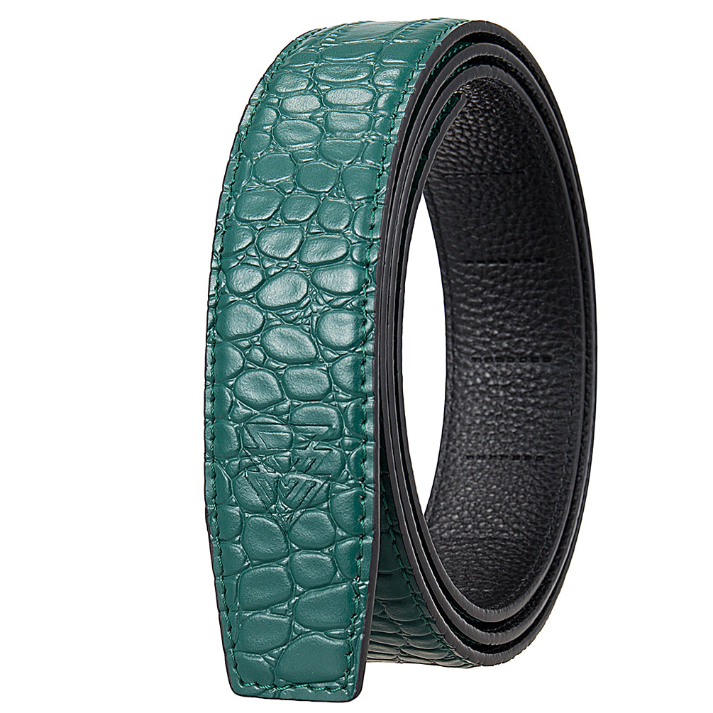 ALPINE GREEN MOCK CROC PEBBLE GRAIN LEATHER