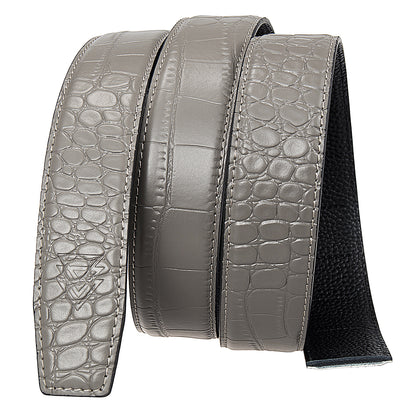 STONE GREY MOCK CROC PEBBLE GRAIN LEATHER