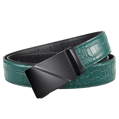 RIDGE (BLACK) + MOCK CROC PEBBLE GRAIN LEATHER