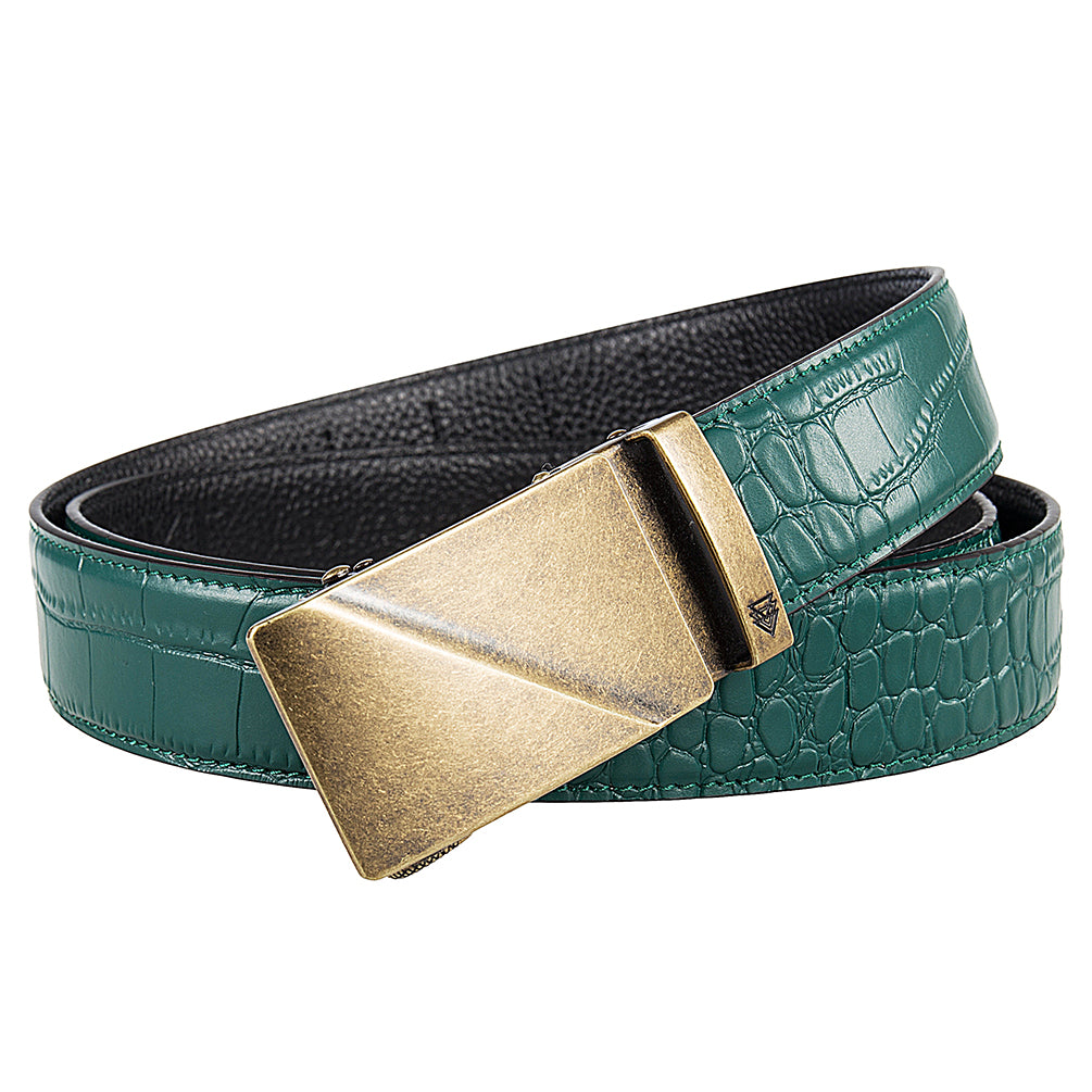 RIDGE (GOLD) + MOCK CROC PEBBLE GRAIN LEATHER
