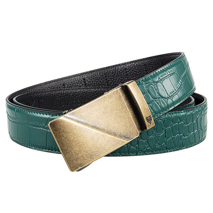 RIDGE (GOLD) + MOCK CROC PEBBLE GRAIN LEATHER