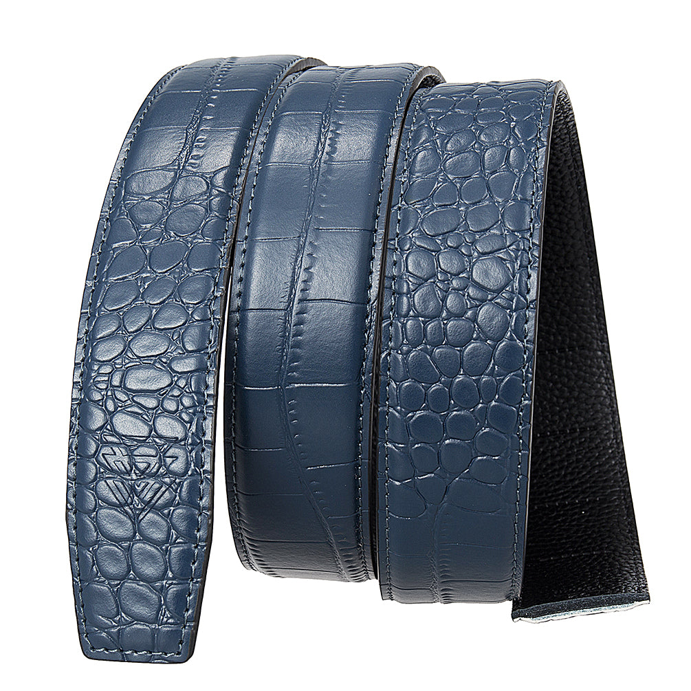 OXFORD BLUE MOCK CROC PEBBLE GRAIN LEATHER
