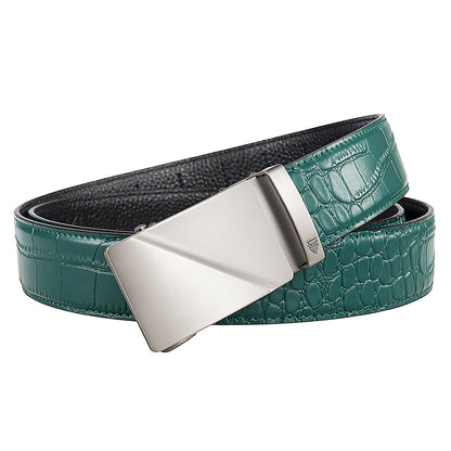 RIDGE (STEEL) + MOCK CROC PEBBLE GRAIN LEATHER