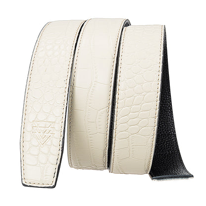 IVORY MOCK CROC PEBBLE GRAIN LEATHER