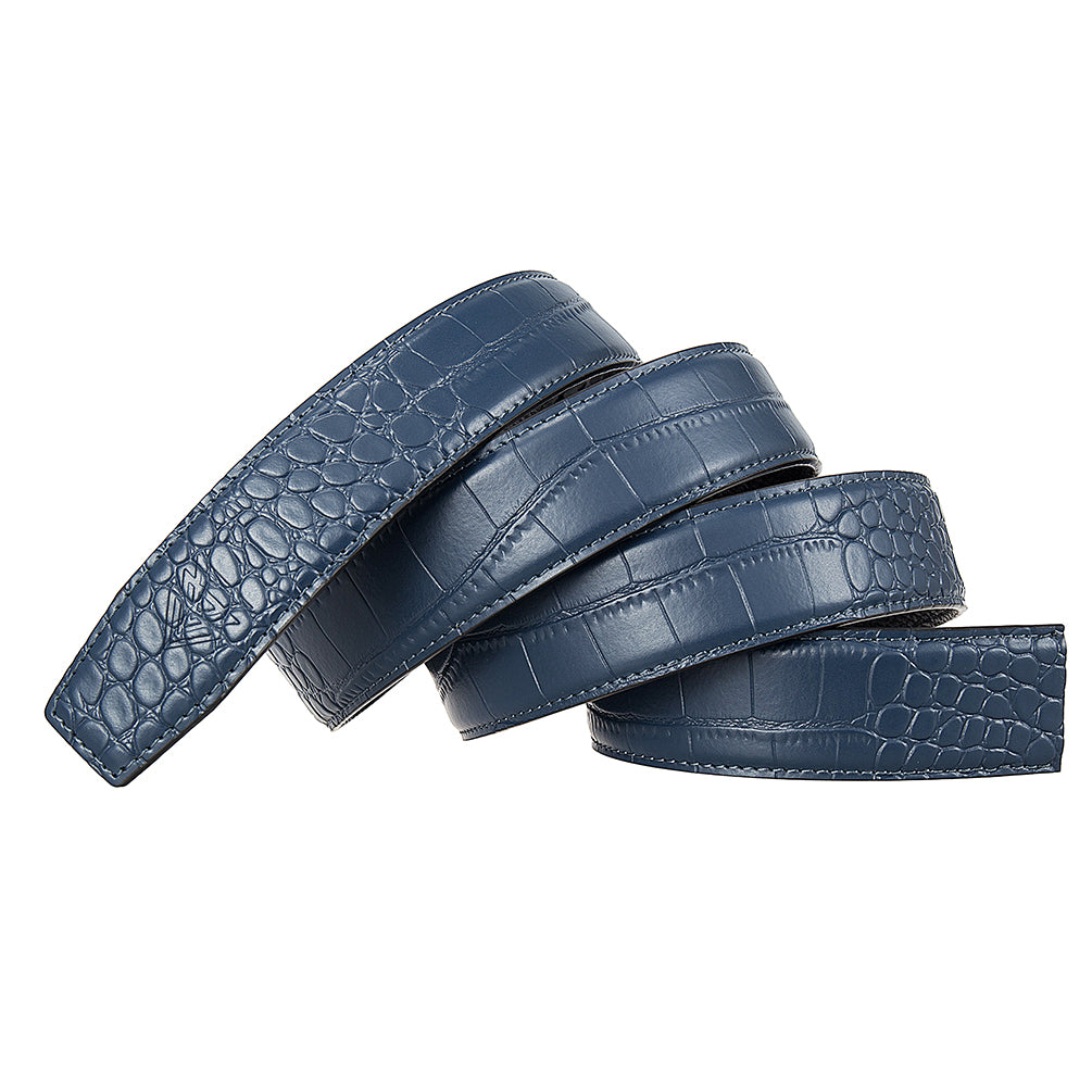 OXFORD BLUE MOCK CROC PEBBLE GRAIN LEATHER