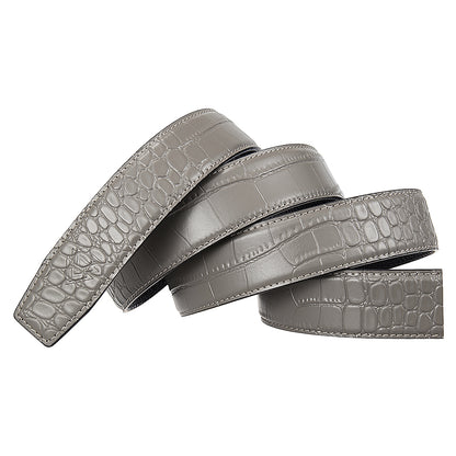 STONE GREY MOCK CROC PEBBLE GRAIN LEATHER