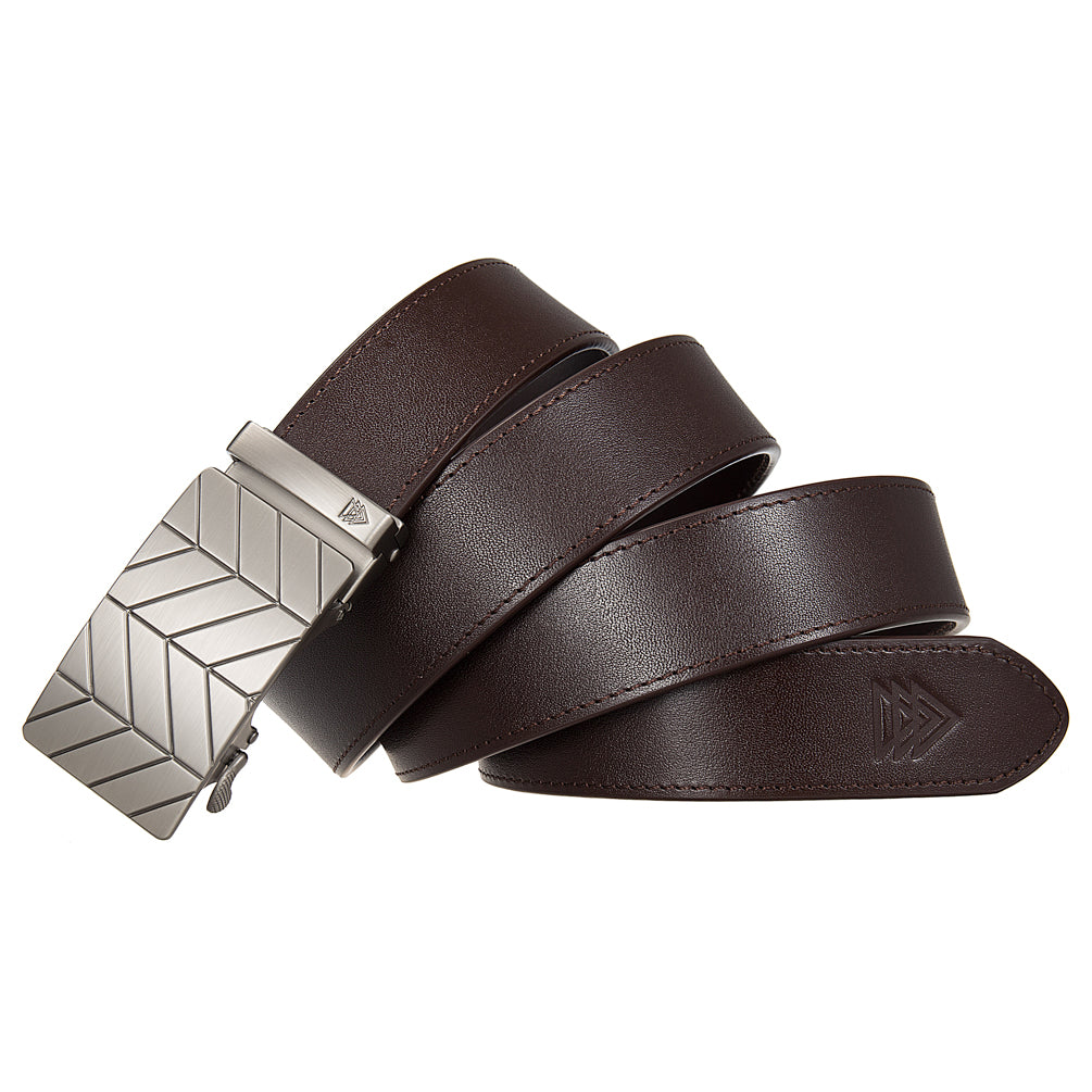 STEEL CHEVRON + ITALIAN FULL-GRAIN LEATHER