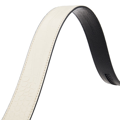 IVORY MOCK CROC PEBBLE GRAIN LEATHER