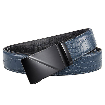 RIDGE (BLACK) + MOCK CROC PEBBLE GRAIN LEATHER