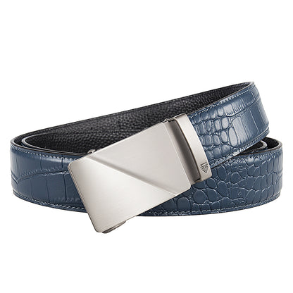 RIDGE (STEEL) + MOCK CROC PEBBLE GRAIN LEATHER