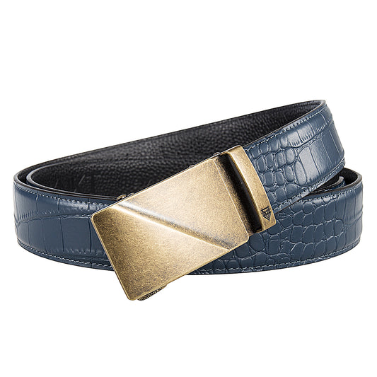 RIDGE (GOLD) + MOCK CROC PEBBLE GRAIN LEATHER