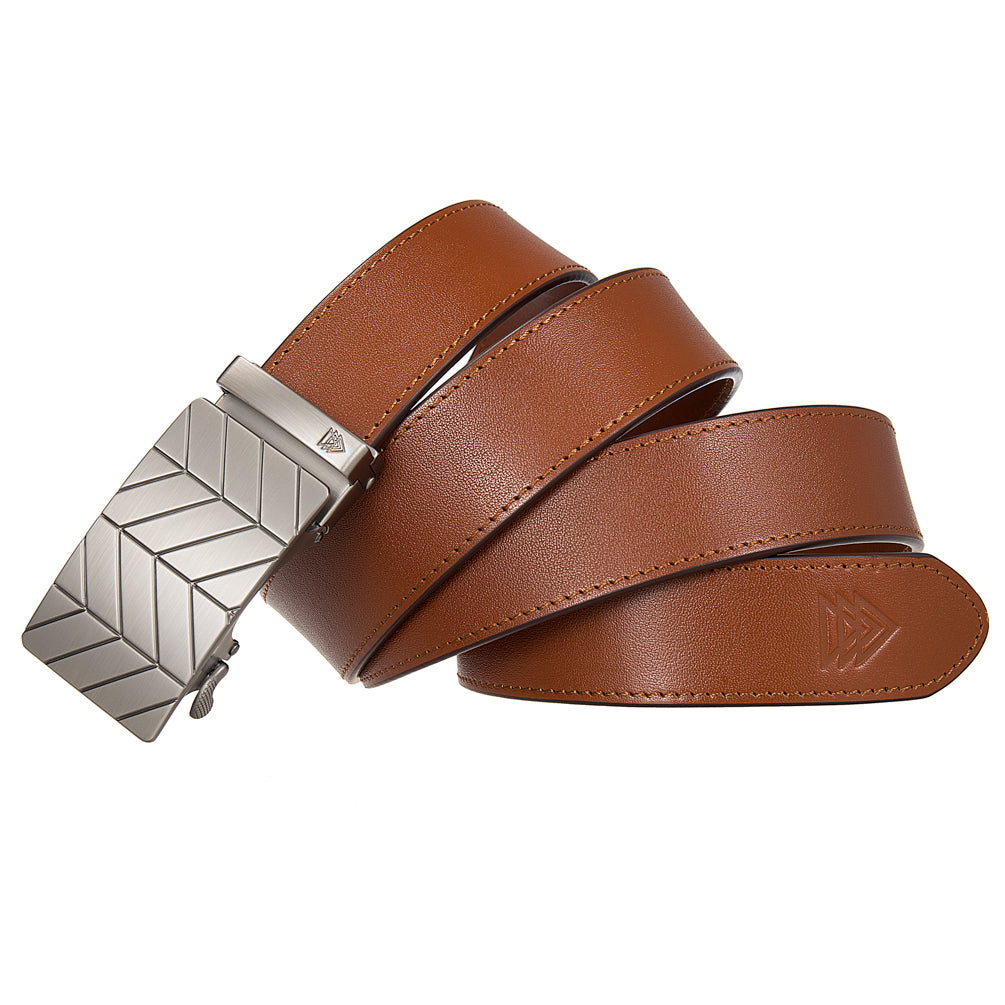 STEEL CHEVRON + ITALIAN FULL-GRAIN LEATHER