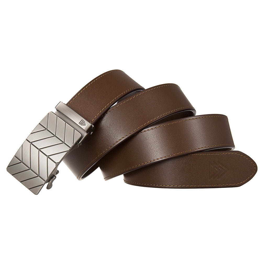 STEEL CHEVRON + ITALIAN FULL-GRAIN LEATHER